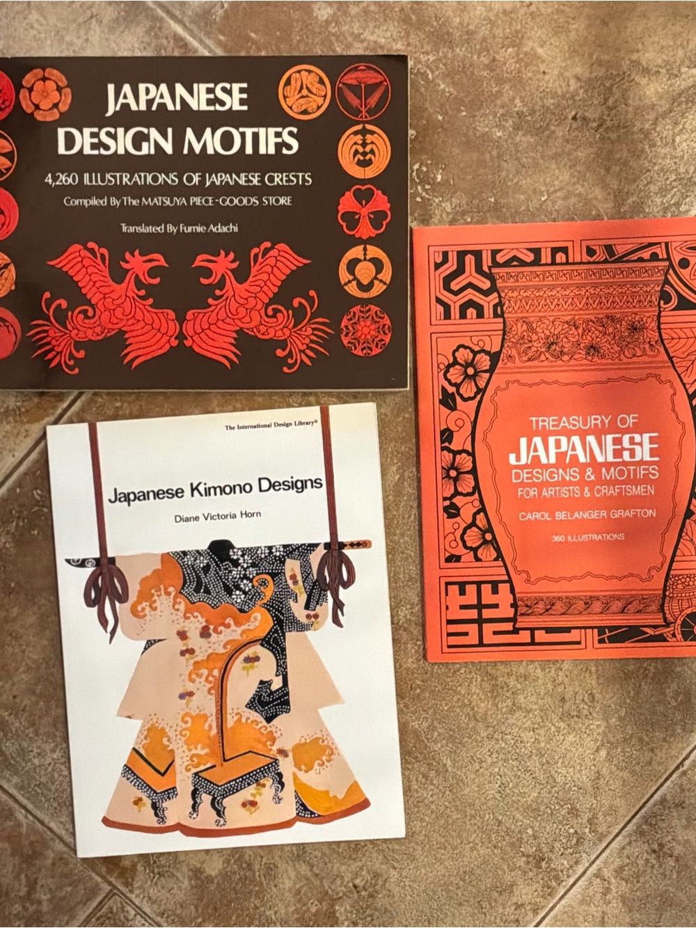 3 Japanese Design Motifs & Kimono Design Books
